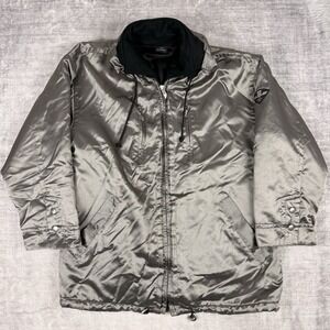 Mercedes Benz Jacket Mens Medium Silver Vtg 90s F1 Racing Formula One Full Zip